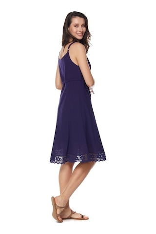 Şile Bezi Mor Askılı Kemerli Elbise