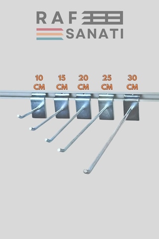 10 Adet Kanallı Pano Kancası 20 Cm Askı Kanca Raf Askısı Aksesuar Galvaniz