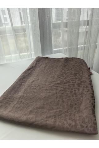Laurel Scarf Leopar Desen Pamuk Ayrobin Jakar Şal Gülkurusu