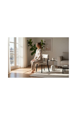 Efe Mobilya T-6014 Traverten 70x120 Mdf Teddy Krem Sandalye 4 Kişik Mutfak Masası Takımı
