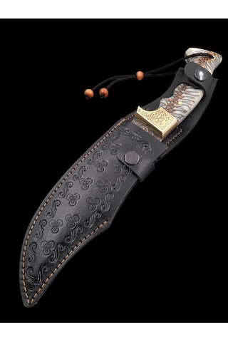 Bıçakcenneti Damascus Kamp&av Bıçağı Beyaz - Kahverengi