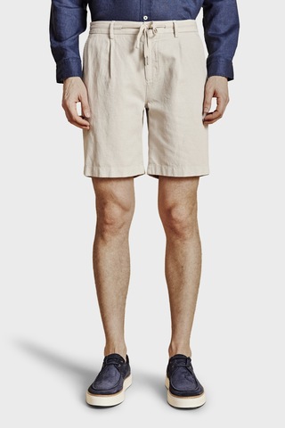 Brooks Brothers Pamuk Ve Keten Karışımlı Bağcıklı Şort Erkek Şort Bbss26mso003164 Taş