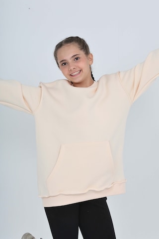 Toontoy Kız Çocuk Arka Eva Nakışlı Sweatshırt Koyu Yeşil