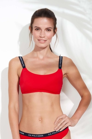 U.S. Polo Assn. Kadın Kırmızı İnce Askılı Bikini Üst 21502