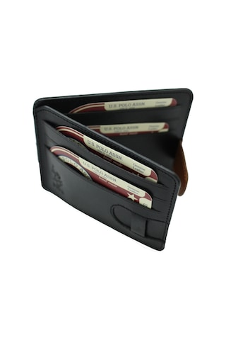 U.S. Polo Assn. Plcuz 8427 U.S.Polo Assn.Hakiki Deri Kartlık-Siyah