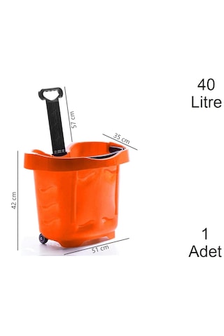 40 Litre 2 Tekerlekli Plastik Alışveriş El Sepeti Turuncu 1 Adet / En:51 Boy:35 Yükseklik:42 Cm