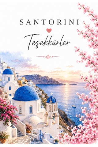 Papelia Santorini Temalı Thank You Kartı 8x5 Cm Sipariş Teşekkür Kartı Dikey Paket Içi Not Kartı - Mavi - 158 Papelia Santorini Temalı Thank You Kartı 8x5 Cm Sipariş Teşekkür Kartı Dikey Paket Içi Not Kartı - Mavi - 158
