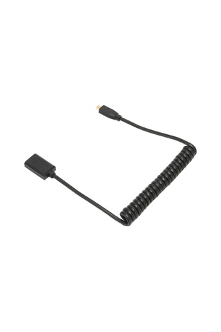 Hd Multimedya Arayüz Kablosu Mikro - Dişi 8k 60hz 48gbps Spiral Video Adaptör Kablosu Tablet Tv Kamera İçin