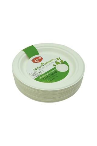 Roll-up Nature Ekolojik Karton Kağıt Parti Tek Kullanımlık Tabak - 22 Cm. - 50 Adetlik 1 Paket