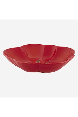 Kırmızı Seramik Servis Kasesi 34 Cm