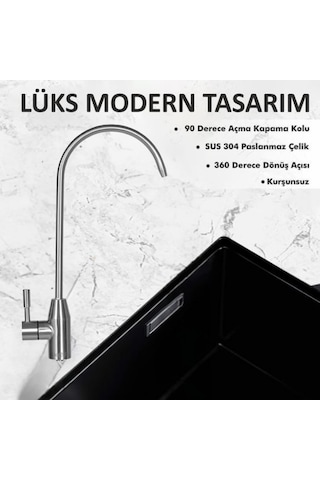 Su Arıtma Musluğu Sus 304 Paslanmaz Çelik Lüks Musluk Aç Kapa