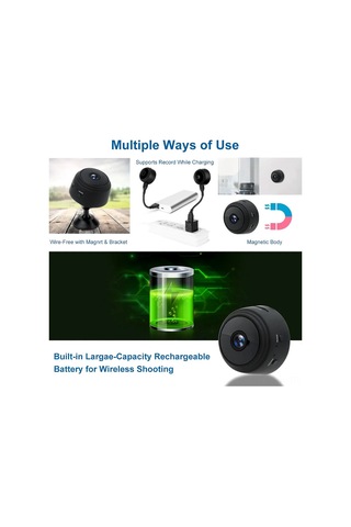 Vkemall Ev İzleme Mini Kamerası: 1080p Hd, İki Yönlü Ses, İki Yönlü Ses, Hareket Algılama, Otomatik Kızılötesi Gece Görüşü, 24/7 İzleme