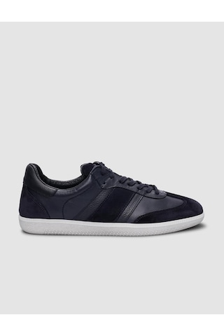 Cabani %100 Hakiki Deri Lacivert Bağcıklı Erkek Sneaker Lacivert