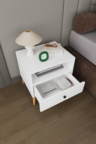 Modern Çekmeceli Komodin Şifonyer %100 Mdf Çok Amaçlı Organizer Kmd02 Beyaz