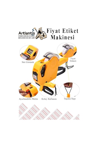 Etiket Makinesi Mavi 1 Adet Yeşil Fiyat Etiketi 10 Rulo Sekiz Haneli Fiyat Etiketi Makinası Lira Dolar Euro Dayanıklı
