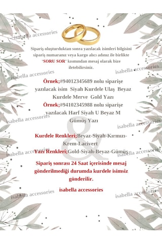 Gelin Damat Isimli Tören Takı Kurdelesi 2 Adet B-53