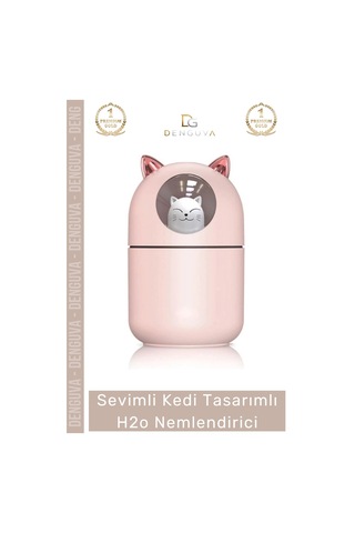 Nemlendirici Sevimli Kedi Usb Sessiz Işıklı Kompakt Masaüstü Ultrasonik Tasarımlı H2o Hava Nemlendi
