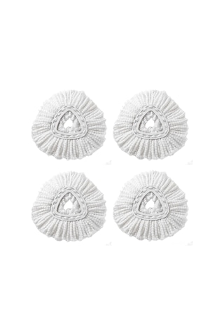 Gajeena Vileda Easywring Uyumlu Mikrofiber Mop Başkanı - Üçgen Desenli, Islak/kuru Kullanım, Yıkama Uygun, 4'lü Paket Beyaz