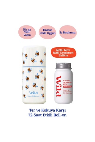 Wild Antiperspirant Emma Bridgewater Bee Roll-on Case + Honey&cactus Refill Ter Önleyici Deodorant 50 Ml