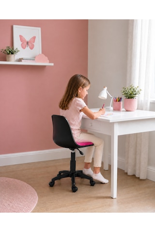 Minica Yer Kaplamayan Çocuk Çalışma Koltuğu Pembe