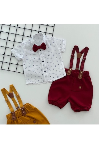 Murat Baby Yalmanlıbebe Neşeli Bebeklerimize Gözlük Desen Papyonlu Pantolon Askılı Kısa K (547210134) Beyaz - Kırmızı Murat Baby Yalmanlıbebe Neşeli Bebeklerimize Gözlük Desen Papyonlu Pantolon Askılı Kısa K (547210134) Beyaz - Kırmızı
