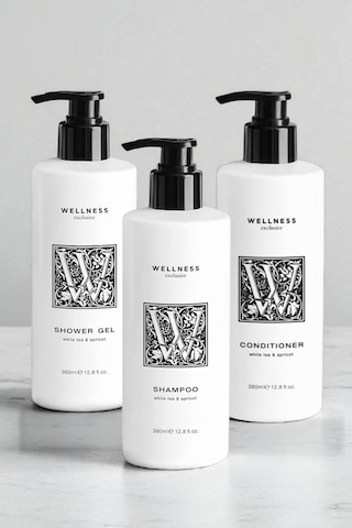 Wellness Exclusive White Tea & Apricot Shampoo 380 Ml + Conditioner 380 Ml + Shower Gel 380 Ml Tüm Saçlar