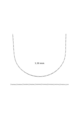 1.50 Mm Gümüş Figaro Zincir - 0.40 Mikron Sl3193