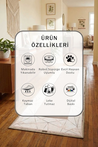 Yıkanabilir Yolluk 81 Gri