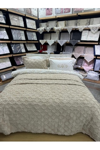 Çapaev Harem Yatak Örtüsü-bej Bej