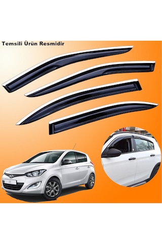 Hyundai İ20 Mügen Cam Rüzgarlığı Abs Krom Nikelajlı Cam Rüzgarlığı 2012-2014 Arası 4 Lü Set