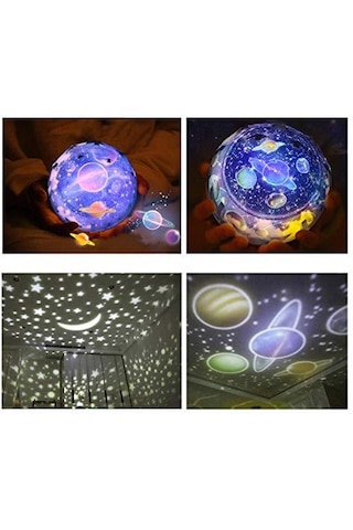 Ximistore9 Çocuklar İçin Evren Temalı Yıldız Projeksiyonlu Gece Lambası Ve Duvar Dekoru