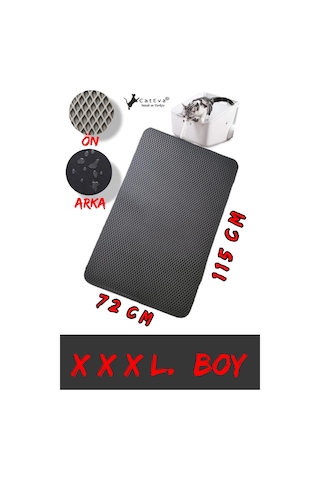 Cateva Elekli Kedi Kumu Paspası Büyük Boy Çift Taraflı Su Geçirmez 115 x 72 CM