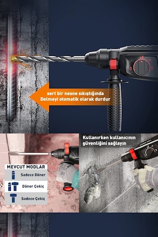 Assur ASR531 850W 26MM Darbeli Kırıcı Delici Hilti Mavi