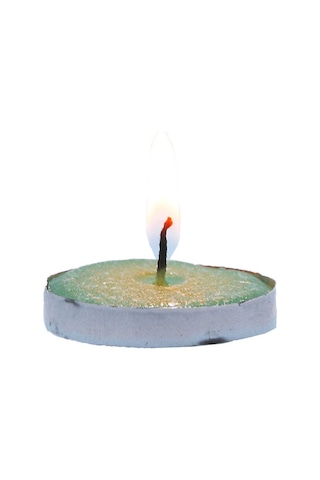 Tea Lights Yeşil Mum 5 Li 1 Paket Çok Renkli