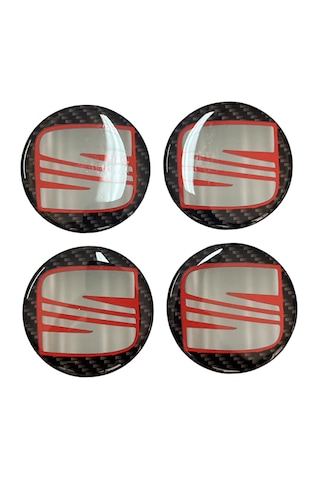 Seat Jant Göbeği 4 Lü Oto Universal Jant Göbeği Damla Etiket 3d Jant Arması Damla Sticker Seti Çok Renkli