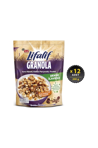Eti Lifalif Granola Kuru Vişneli Kakao Parçacıklı Fındıklı 12 x 200 G
