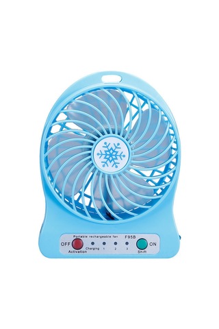 Hangfox Usb Şarjlı Mini Masaüstü Fan - Portatif, Sessiz, Yüksek Hızlı - Muz Yapısı Mavi - Direkt Şarjlı Pil Yok