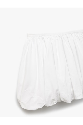Koton Pamuklu Beli Lastikli Oversize Balon Mini Etek Beyaz 5sal70034ıw Beyaz