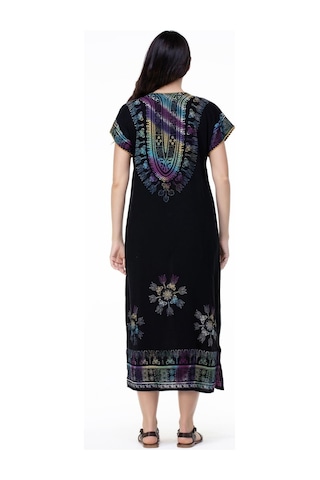 Kısa Kol Pamuk Hitit Uzun Elbise Saray Renkli Sry Rnkl-saray Renkli