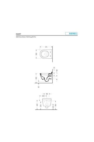 Smart Rim Off Kanalsız Asma Klozet Kapak Hariç SM26ODS110H