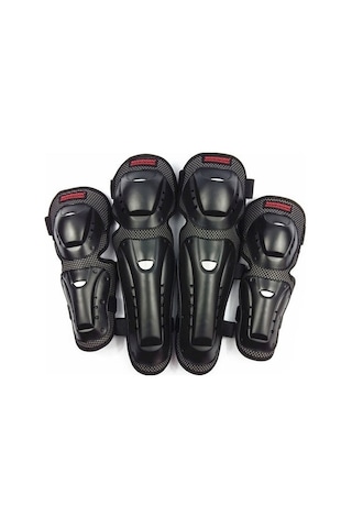Padalink Motosiklet Diz Ve Dirsek Koruyucu Pad Seti - 4 Parça Sürüş Güvenliği Koruyucu Takım Siyah