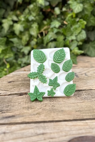 Yaprak Onlu Mum Kalıbı Silikon