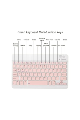 Yaozixa Tablet Uyumlu Kablosuz Bluetooth Klavye Mouse Seti - 10 İnç Ultra İnce Klavye + Çift Mod Şarjlı Mouse Beyaz Diğer