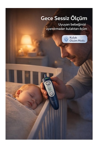 Uker Smarttemp Pro Temassız Termometre 4 Ü 1 Arada Kulak Alın Ateş Ölçer Renkli Uyarı