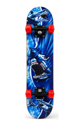 Büyük Boy Kaykay 80 Cm 8 Katmanlı Canlı Desenli Kemik Teker Kaymaz Skateboard 3108 Gri