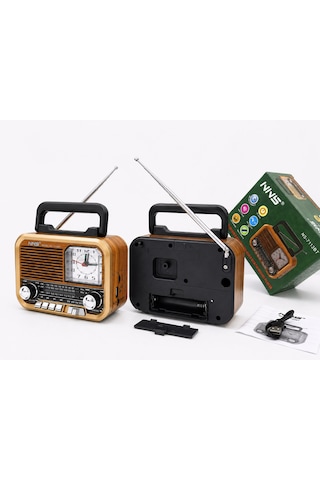 Hadron Nns Ns7113bt Bluetooth Nostaljik Fm Radyo Tws Usb Tf Analog Saatli Taşınabilir Hoparlör