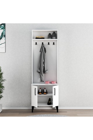 Ferniso Mobilya Portmanto Vestiyer Beyaz