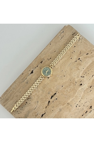 Elegance Gold Yeşil Saat