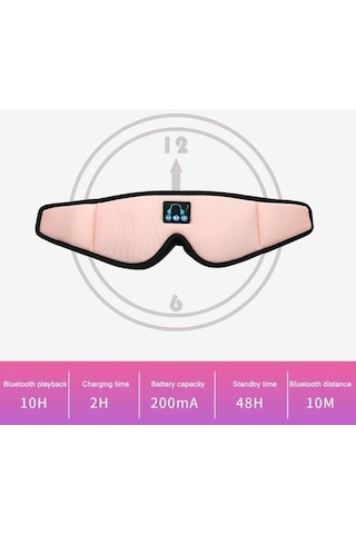 Kablosuz Bluetooth 5.0 Göz Maskesi 3d Stereo Surround Ses Müzik Çağrı Kulaklık Karartma Uyku Gözlükleri Kulakları Basmayın Göz Masajı Cihazı Jrvseg Çok Renkli