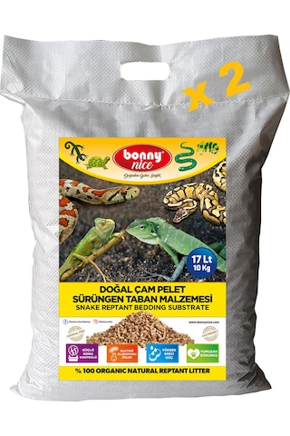 Bonny Nice Doğal Çam Pellet Sürüngen Taban Malzemesi 17 l x 2 Pk